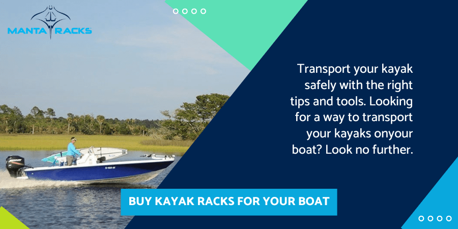 Image of boat with storage rack for SUPs and a quote from blog post.